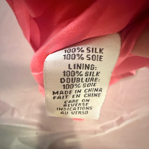 Mint Vneck Silk Orange/Pink Colorblock Sleeveless Pleated Silk Blouse Size 2/XS - Picture 4 of 12